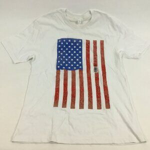 (NWT) Toms Blanks American Flag White T-Shirt